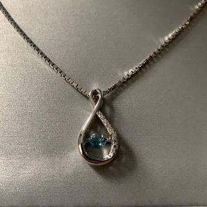 Blue topaz silver necklace
